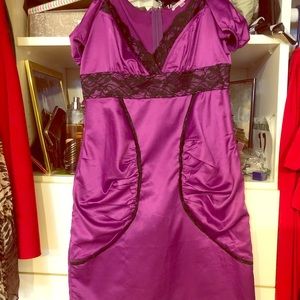 Lacy, purple, party dress